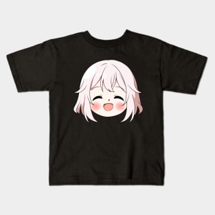 Cute Smiling Anime Face Emoji - Anime Shirt Kids T-Shirt